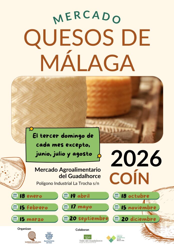 Coín acoge el 18 de octubre el Mercado de Quesos de Málaga con más de 50 variedades